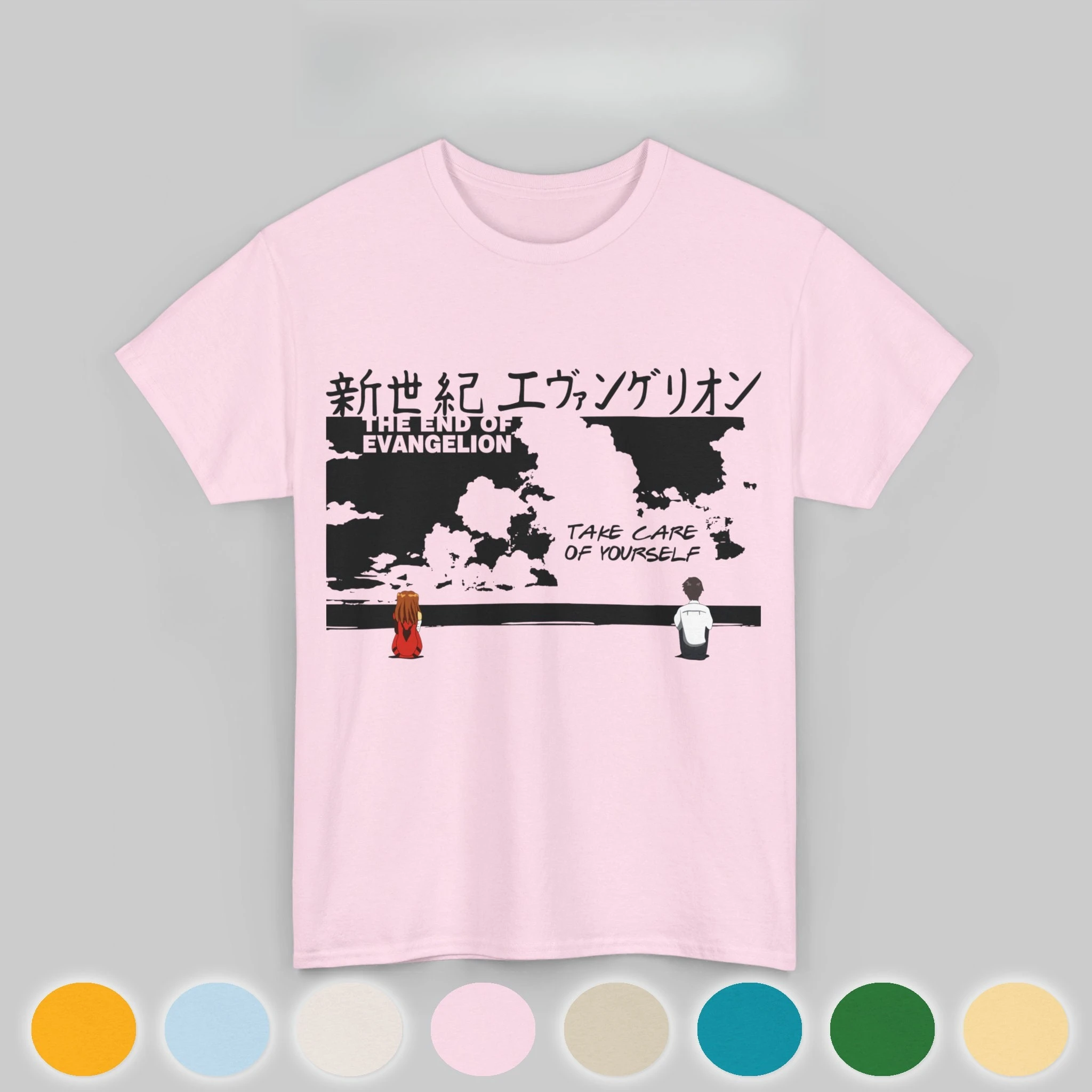 Neon Genesis Evangelion Anime Shinji Asuka Printed T-shirt Men's and Women's T-shirt Men's Top Sports T-shirt 2026 Summer New Te