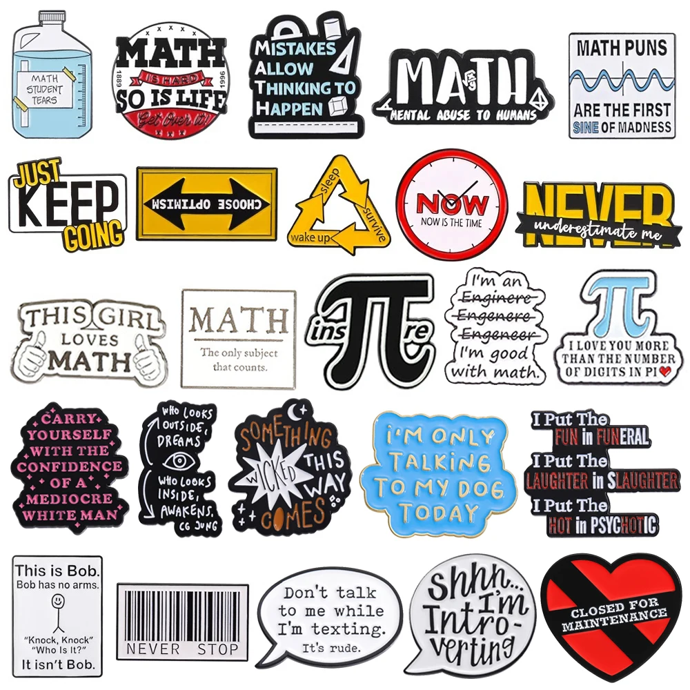 وحدة مثبت ملاحظة مرحبا لا تتوقف أبدا بوب واي فاي شارة معدنية الشرير التلبيب دبابيس مجوهرات هدية الإبداعية رسالة المينا بروش الحياة-- #3