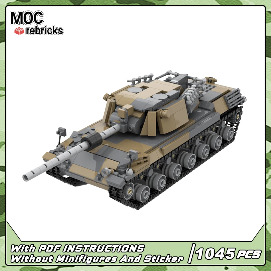 

Military Vehicles Series Leopard 1 Main Battle Tank MOC Building Blocks Small Particle Assembly Model Bricks Toys Kid Xmas Gifts