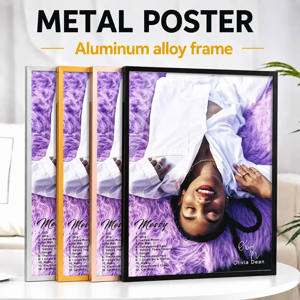 Olivia Dean Messy Album Metal Poster With Aluminum Alloy Frame Customized Photographic Wall Art For Home Studio And Record Room