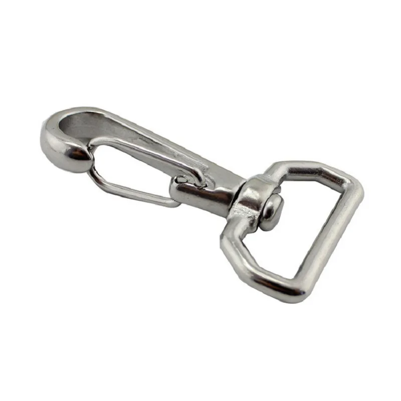 High Polishing Marine Stainless Steel 304 Boat Quick Release Swivel Eye Snap Hook 65mm Dog Chain Bolted Carabiner for 25mm Strap