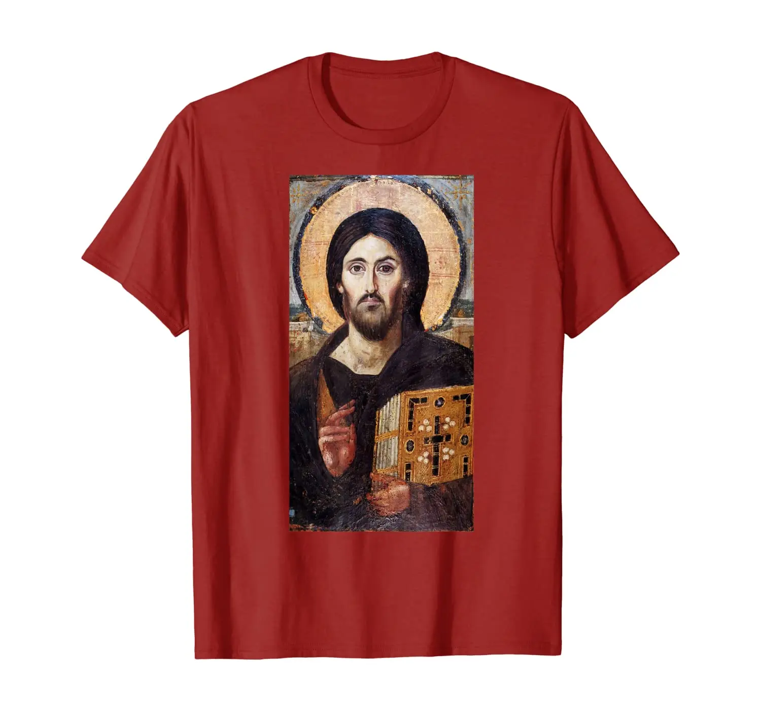 Jesus Christ Pantocrator Icon Sinai Orthodox Christian Gift T-Shirt. Summer Cotton Short Sleeve O-Neck Unisex T Shirt New S-3XL