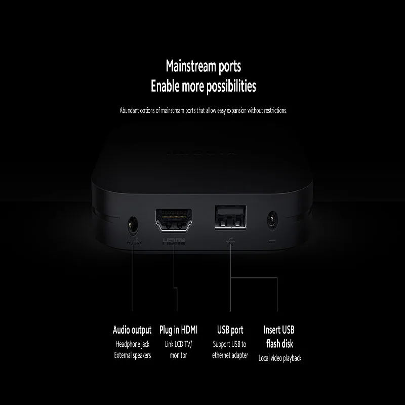 Global Version Xiaomi Mi TV Box S 2nd Gen 4K Ultra HD BT5.2 2GB 8GB Dolby Vision HDR10+ Google Assistant Smart Mi Box S Player