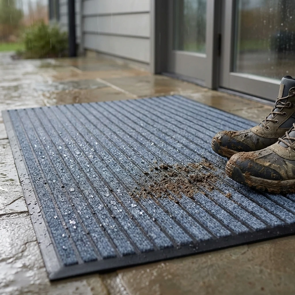 Premium Heavy Duty Rubber Door Mat with Non-Slip Surface Advanced Dirt Trapper High Quality Indoor Outdoor Entryway