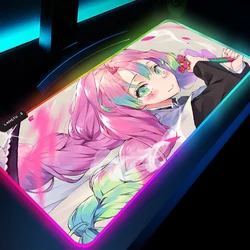 Kanroji Mitsuri Kimetsu No Yaiba Desktop Office Accessories Mouse Pad Rgb Extended Pad Gaming Laptop Gamer Rug Deskpad Gaming Pc