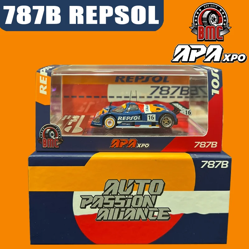 Bmc 1/64 787b repsol apaxpo liga veículo de motor brinquedo fundição modelo de metal coleção menino presentes de natal