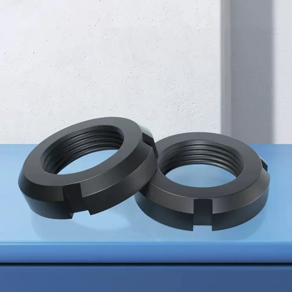 GB812 Round Nuts Slotted Locking Nuts Four Slot Nut M10 M12 M14 M16 M18 M20To M60 Carbon Steel Anti-Loosening Self-Locking Screw