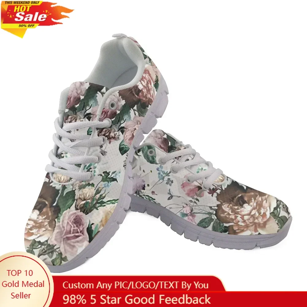 

Pretty Dark Tropical Flower Print Sports Shoes Mens Womens Teenager Kids Children Sneakers Tailor-Made Shoe High Quality Couple