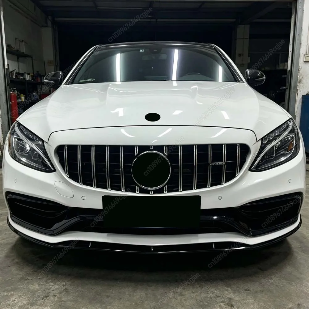 

Car Front Bumper Lip Diffuser Spoiler Body Kits For Mercedes-Benz C Class Coupe W205 C205 C63 C63s AMG 2015 To 2022 Black Tuning