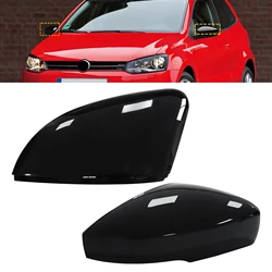 For VW Polo 6R 2009-2018 UP 2016 Onwards Gloss Black Wing Door Mirror Cover Caps