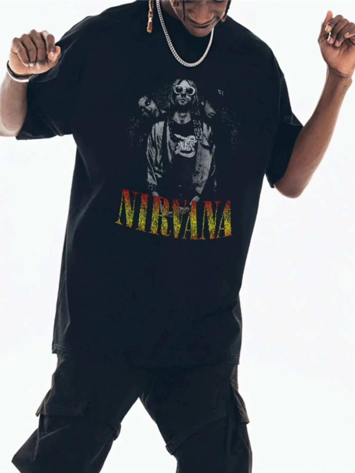 Flipper Dead Fish Kurt Cobain Worn Punk White Band Graphic T-Shirt Cotton Men Women Streetwear Tee