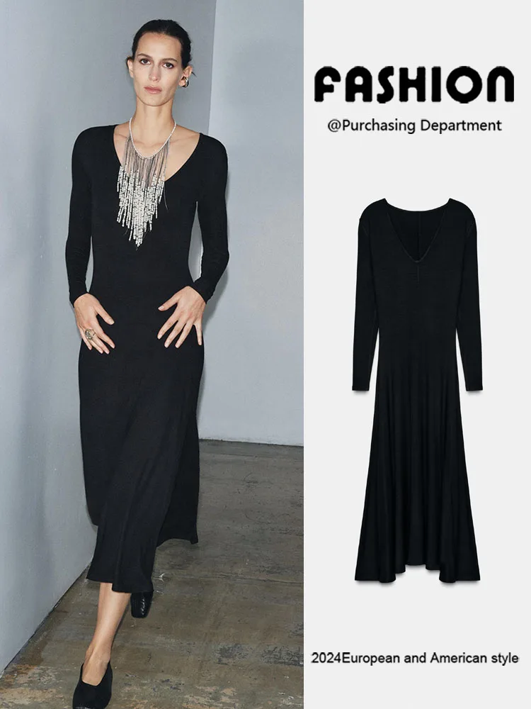 

Faionable Long Sve V-Ne Dr, Новое поступление, зима 2025 Ele, женская одежда, макси Dr, модный этнический сценический костюм