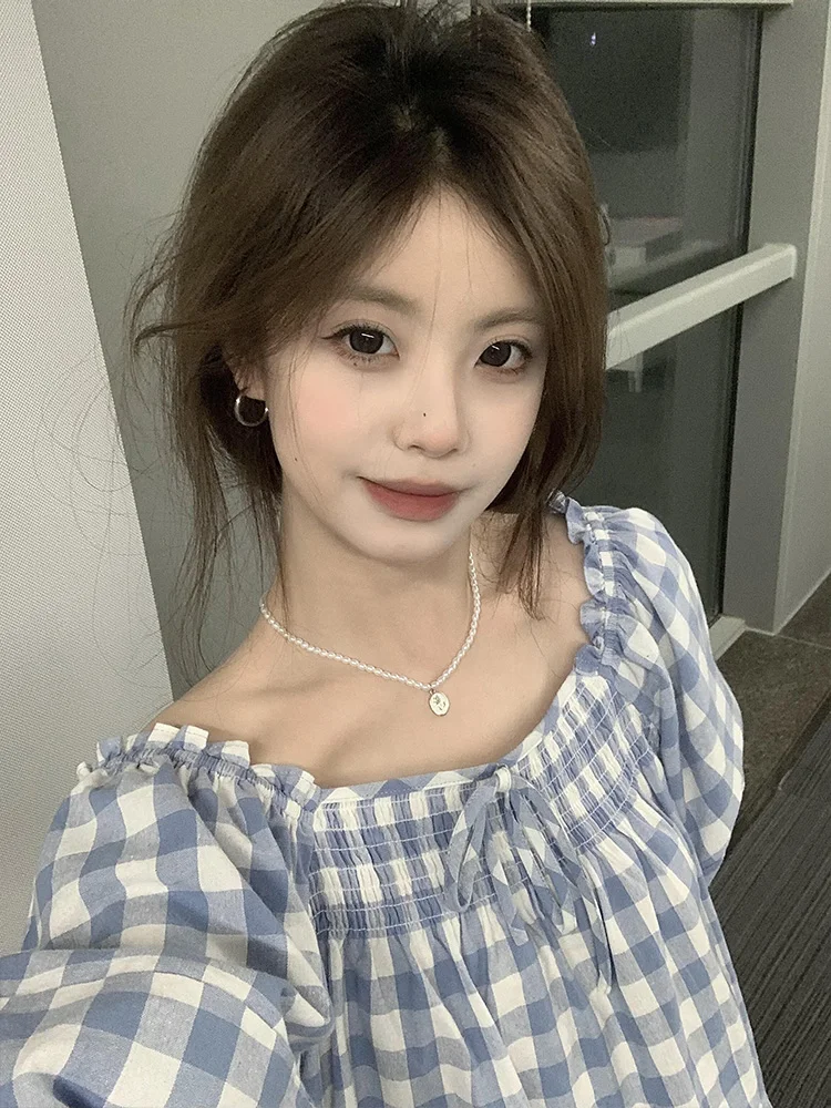 

Sweet Wooden ort Sve Doll irt Women's Summer New Sle Ele Design Loose Babydoll Top Faionable Bubble Sve