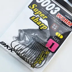 BKK 9003CD 9003 81WV premium high carbon steel Texan Offset Hooks For Trout Perch Fishing Soft Worm Hook #3-#5/0