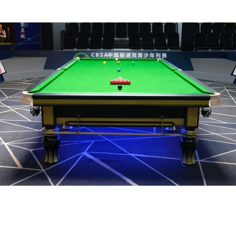 Luxury 12ft Snooker Table Professional Mini Pool Table with Oak Rail and Wooden Legs for snooker Sport