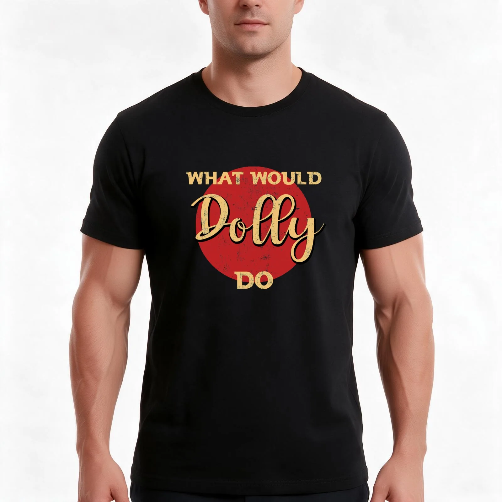 Funny What Would Dolly Do Vintage distressed Retro T-Shirt, Summer Casual Cotton Tee, Oversized Streetwear Tops, 100% Cotton