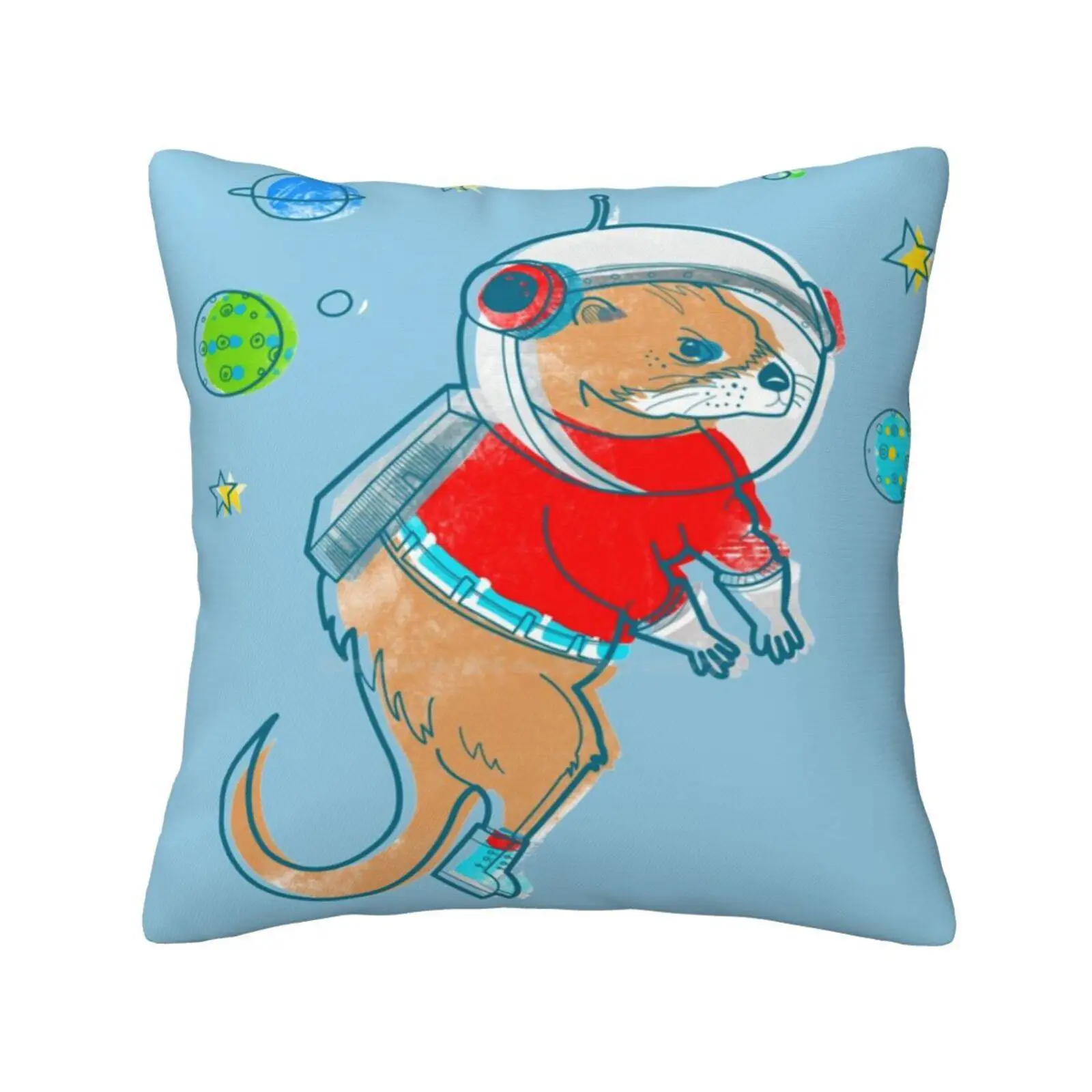 Otter Space Pillowslip Pillowcase Helmet Stars Nothingness Silly Moons Space Travel Jet Pack Space Gear Puns Otters In Space