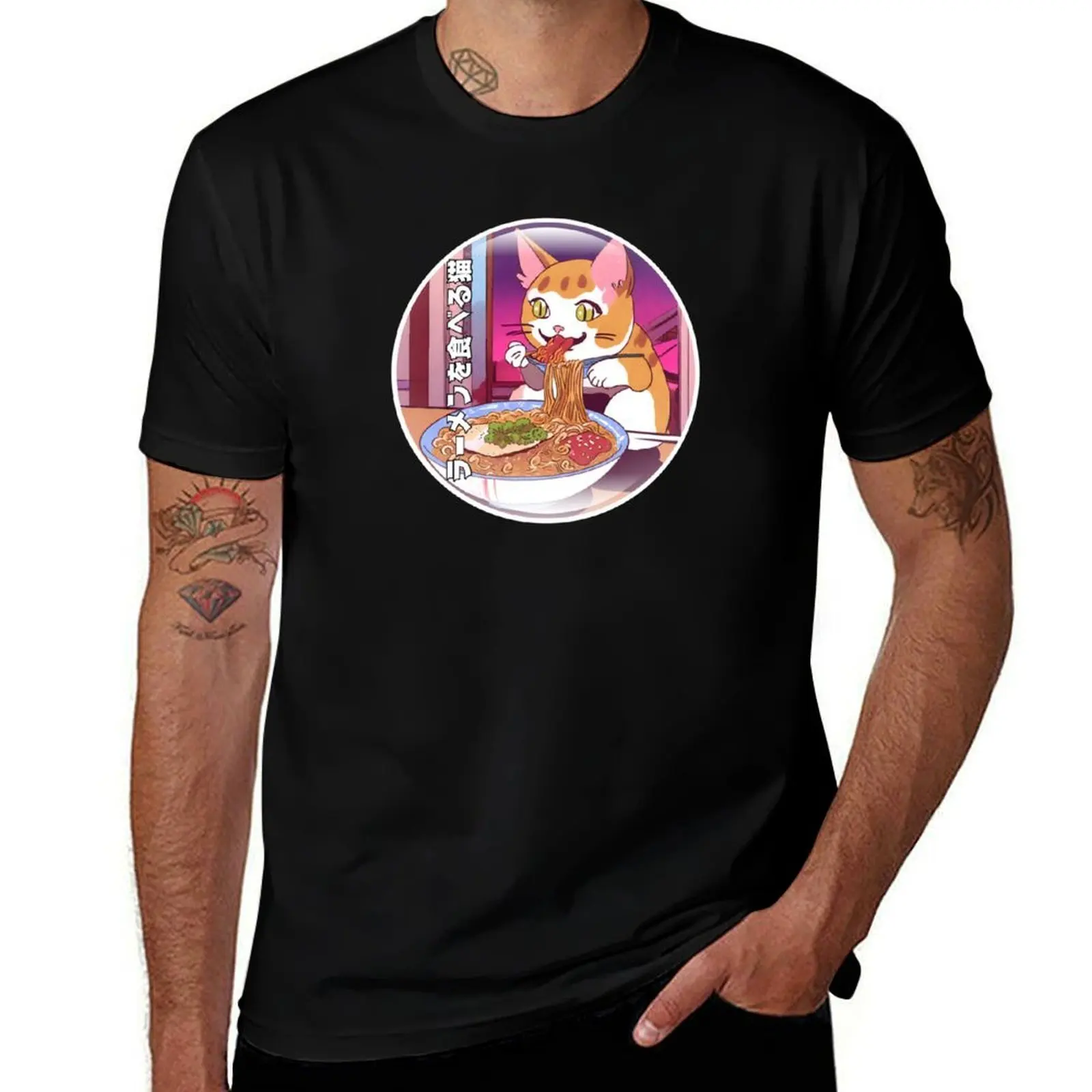 

Cat Ramen T-Shirt Blouse oversized plain mens graphic t-shirts