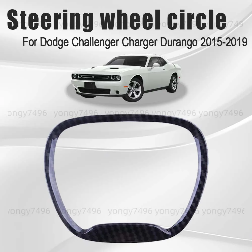 

Protective Cover Carbon Fiber Steering Wheel Circle For Dodge Challenger Charger Durango 2015 2016 2017 2018 2019 Car Decoration