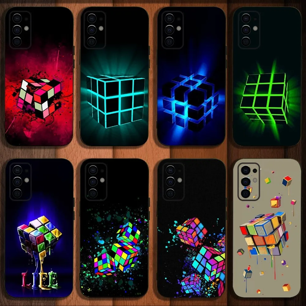 Cool Funny Rubiks Cube Phone Case For Samsung S24,S21,S22,S23,S30,Ultra,S20,Plus,Fe,Lite,Note,10,9,5G Black Soft Cover