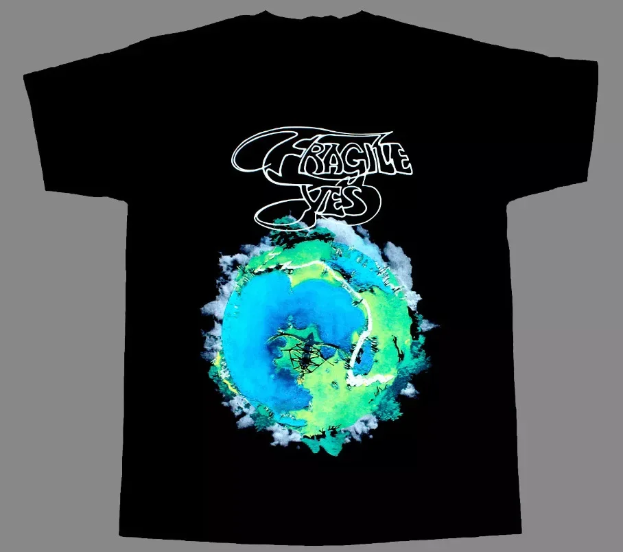 

Vtg Yes - Fragile Short Sleeve Cotton Black Full Size Unisex Shirt BL252