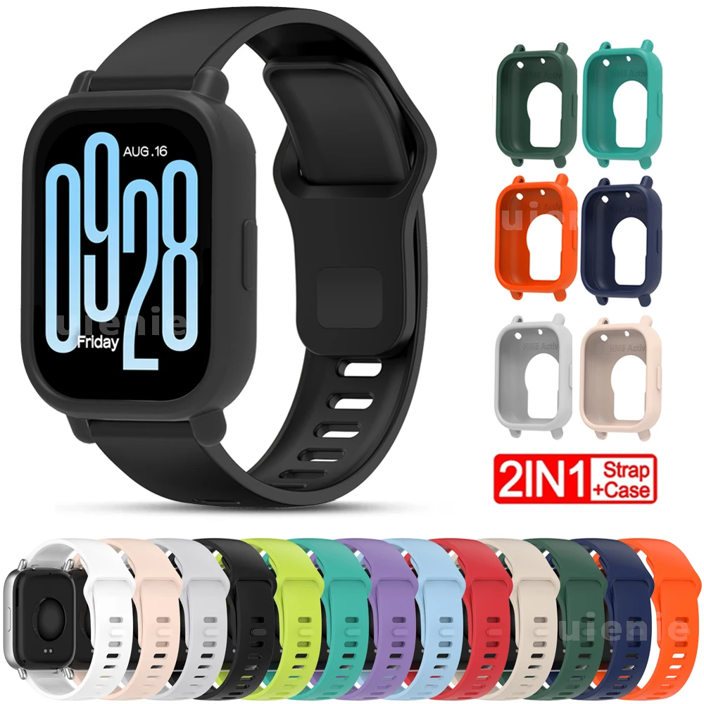 Silicone Band & Cases for Redmi Watch 5 Active Smartwatch Strap Watchband Sport Bracelet for Redmi Watch5 Active Wristband