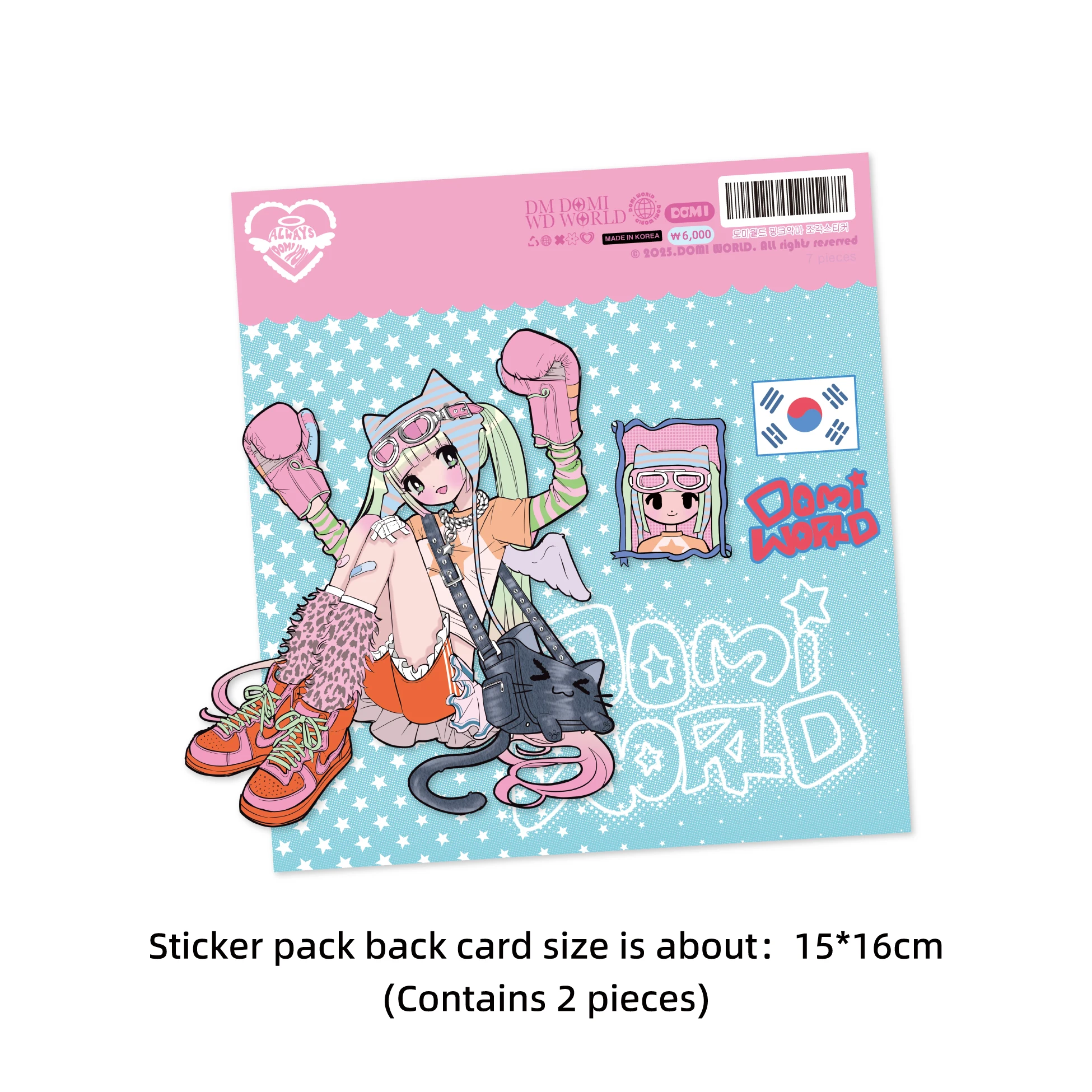 1/7 Pcs Domi Sticker Pack Korean Guka Characters Girls Hot Girl Stickers DIY Handbooks Decorative Materials High Beauty Stickers view 2