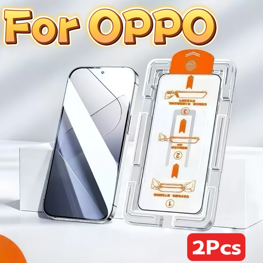 

2 шт. для Oppo Защитная пленка для экрана телефона из закаленного стекла, без пыли, автоматическое позиционирование, щиток для мобильного телефона для устройств Oppo