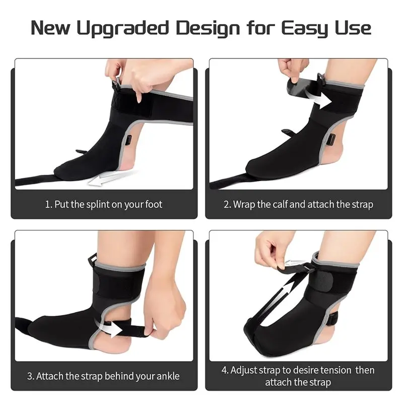 TAIGH-Stretch Strap Brace With Massage Ball Plantar Fasciitis Night Splint Sock Unisex For Foot Pain Relief