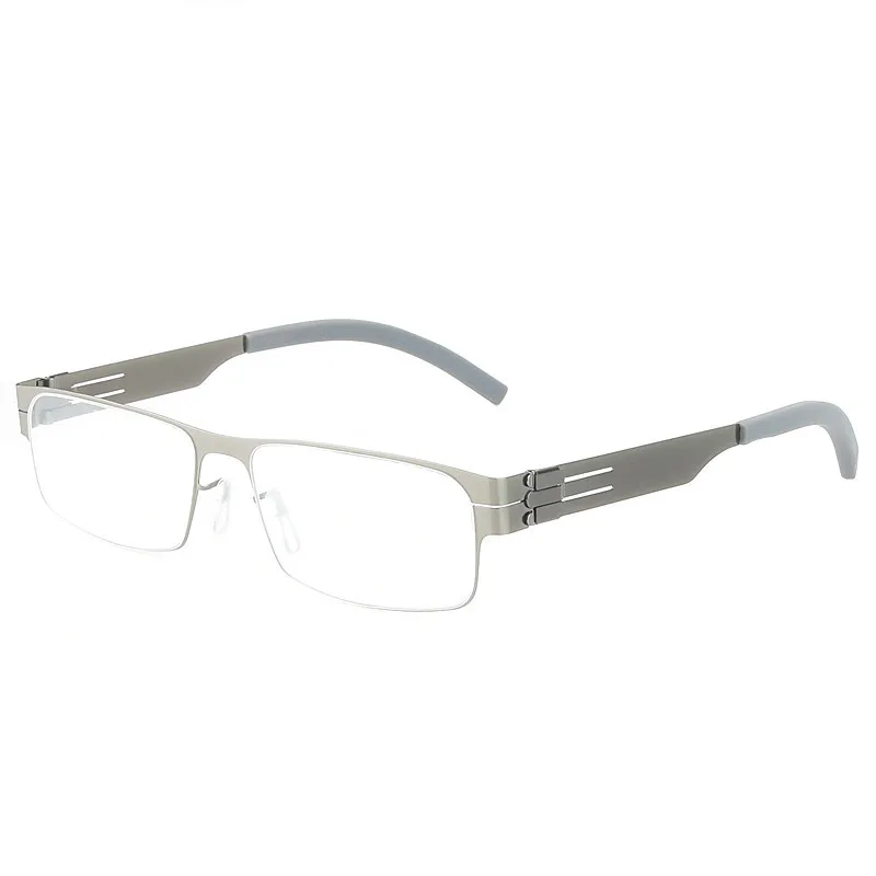 Ultralight Men Thin Steel Glasses Square Frame Men Germany Brand Design Eyeglasses Business Reading Spectacles Screwless Eyewear