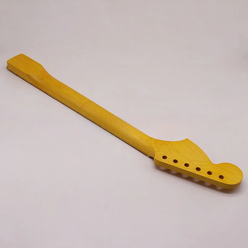 Big Head Yellow 6 Strings Matte Yellow Square Guitar Handle DIY Professional Modification Electric Guitar Neck Plus Map，22frets