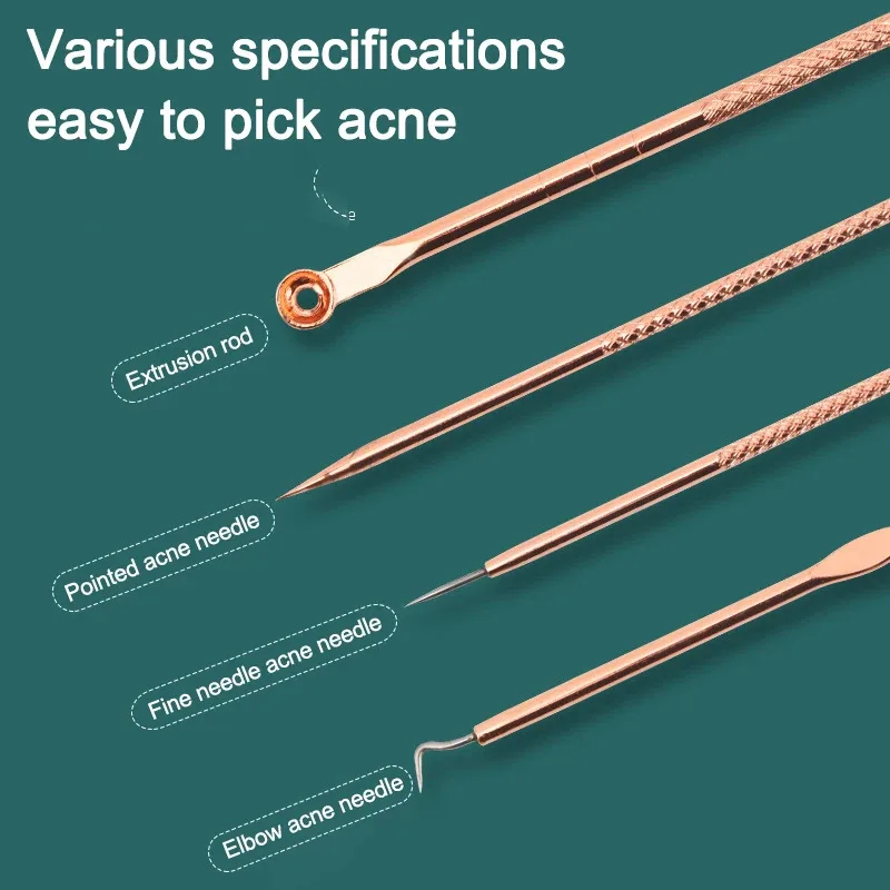 Comedondrukker Puistje Comedo Extractor Tool Beste Acne Verwijdering Kit Behandeling voor Smet Whitehead Popping Zit Verwijderen voor