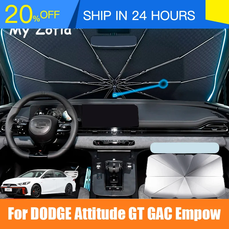 New For Dodge 2024-2025 Attitude GT GAC empow Windshield Sunshade Foldable Umbrella amry Front Heat Insulation
