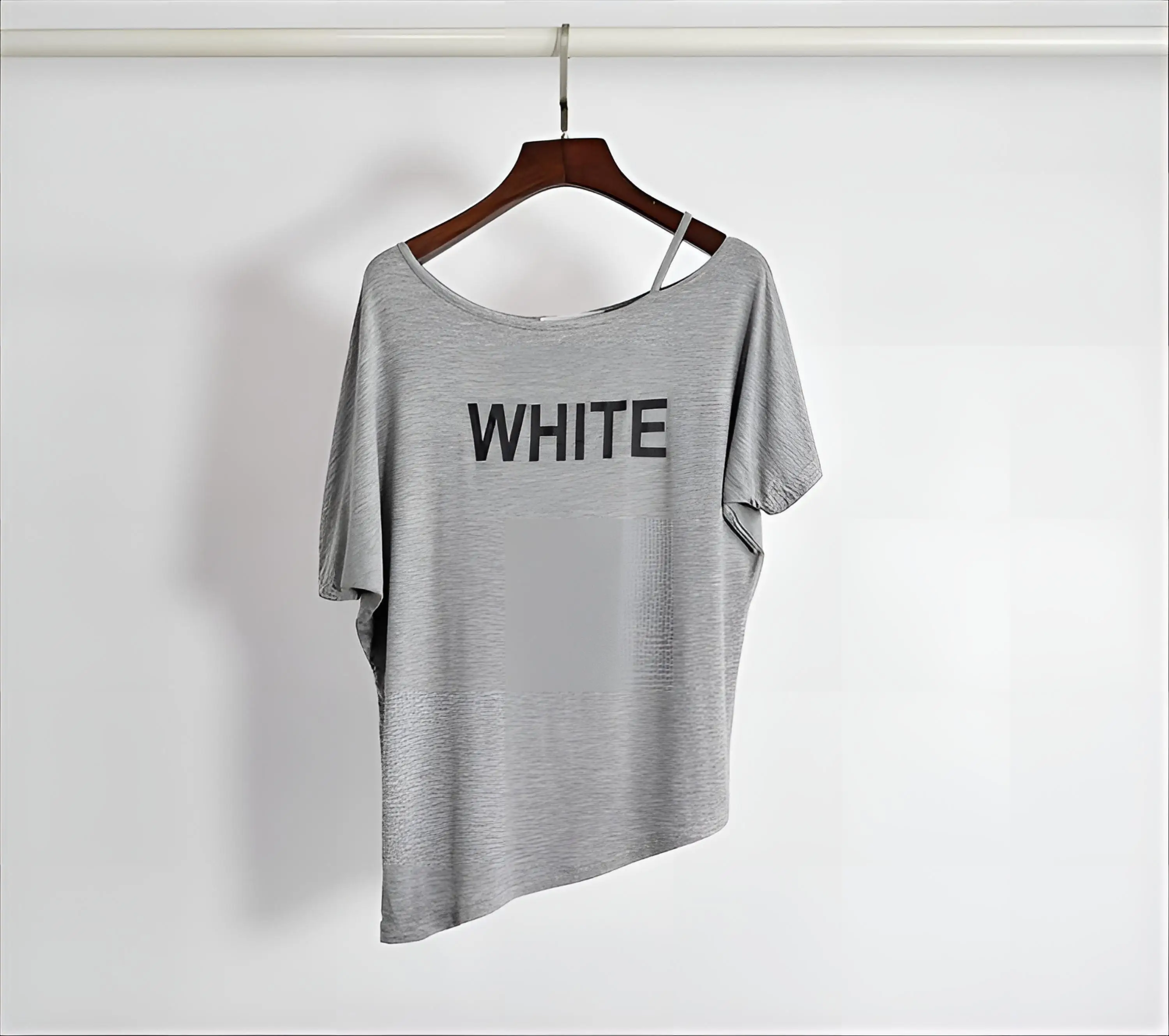 Off Shoulder T-Shirt Women'S Tank Tops Durable Oversized Ladies Korean Style Basic Unique Art Lace Up Solid Spring Versatile Ins