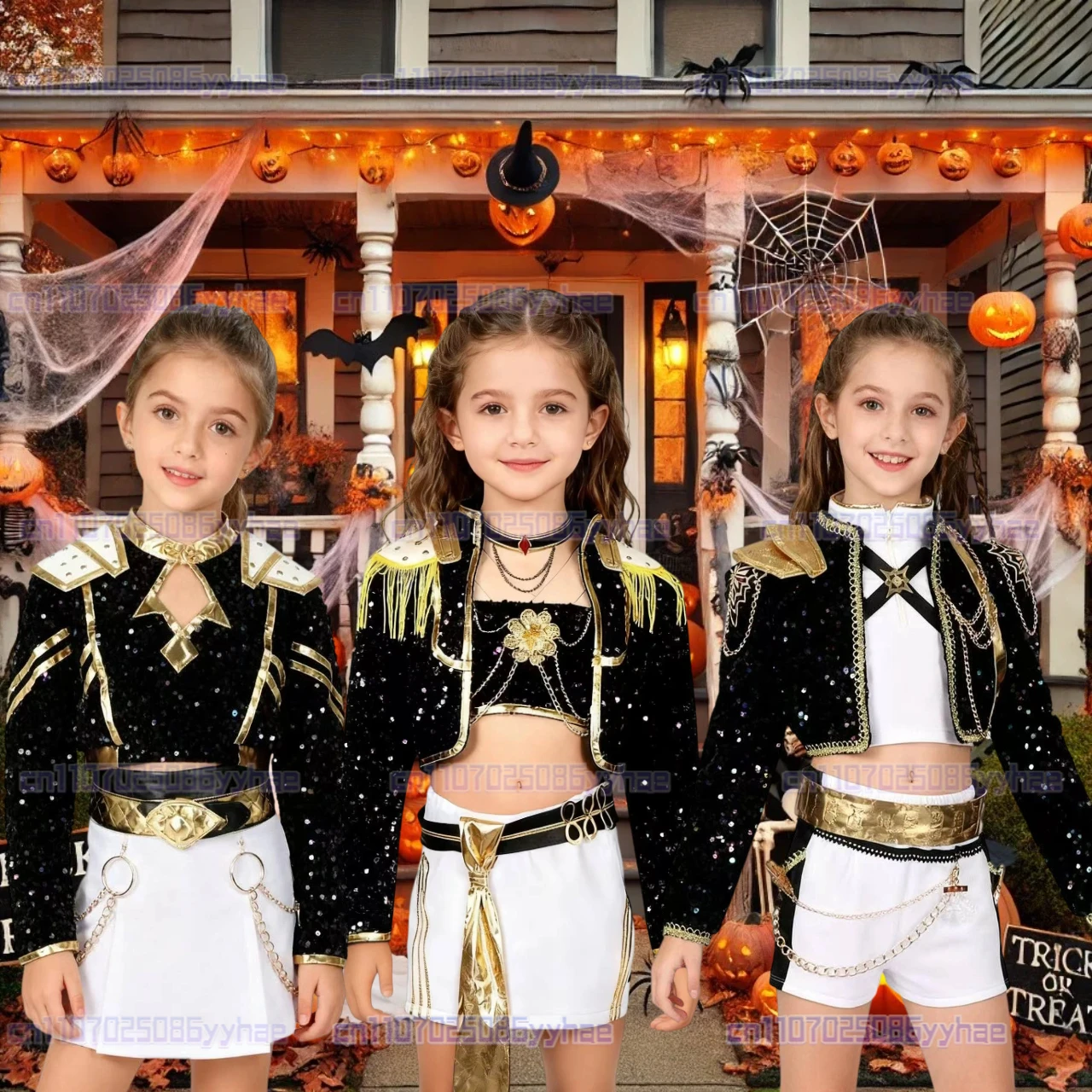 NEW Black & Gold K-Pop Demon Hunters Cosplay Costume: Rumi Zoey Mira Outfit with Wig for Women & Kids