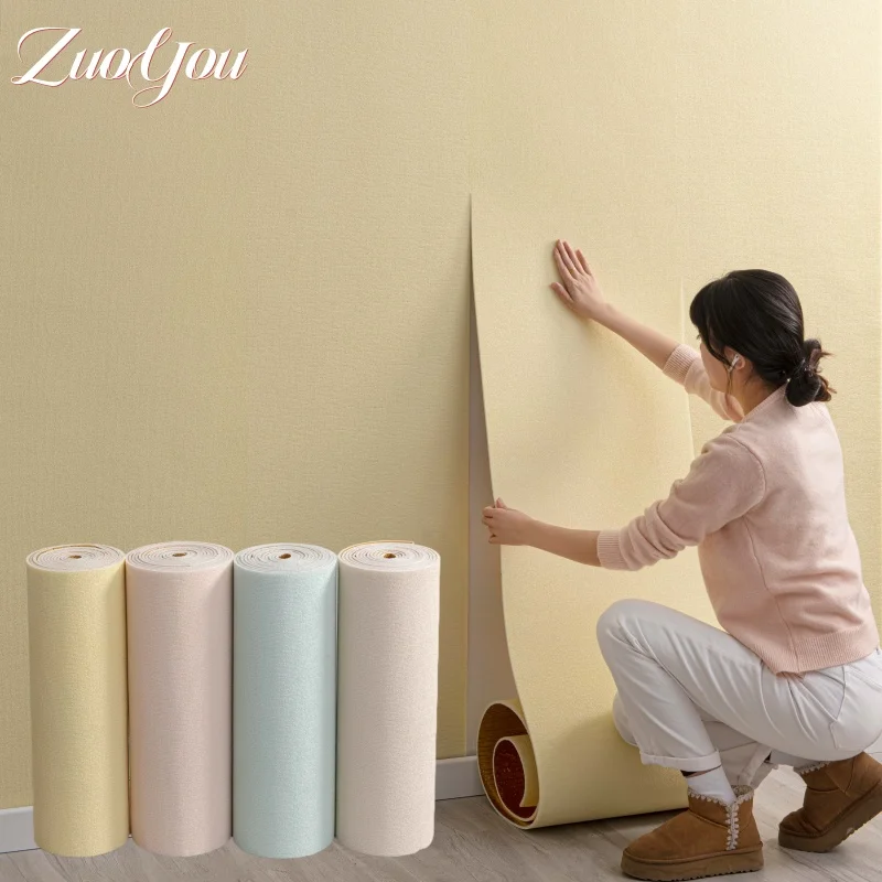 

Самоклеящиеся обои из льняной ткани для декора стен, утолщенные наклейки на стену с пеной, ремонт стен гостиной