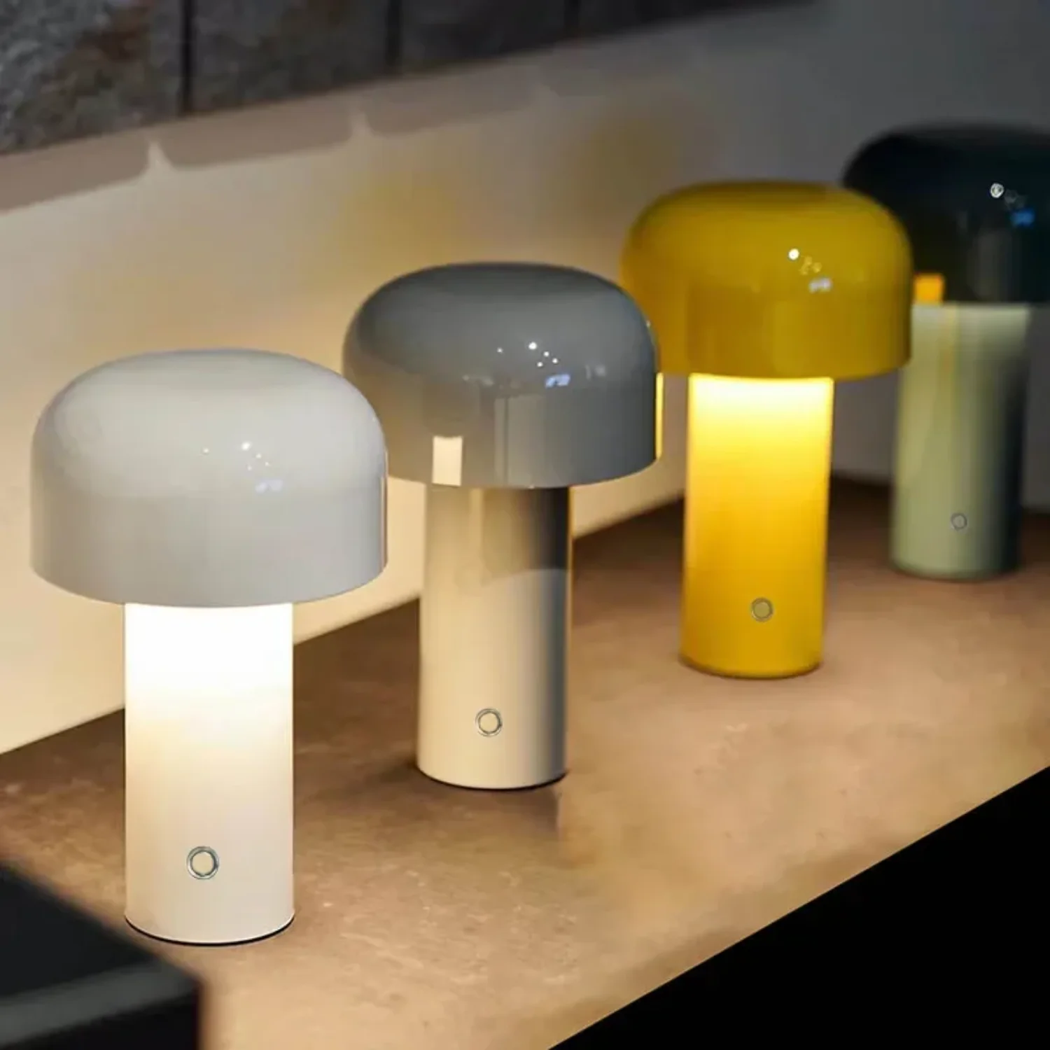 USB bedside lamp table lamp mushroom table lamp night lamp portable cordless touch charging Italian design desktop decorative li