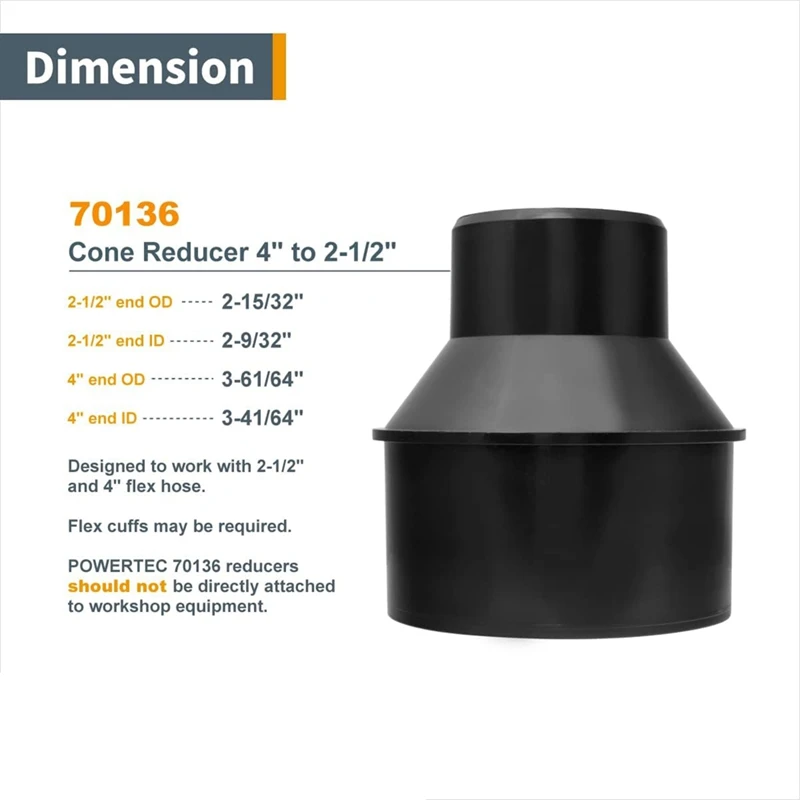 ABGR-reductor de cono de manguera, abrazadera de manguera de tornillo de pulgar, accesorios de recolección de polvo, para manguera de recolección de polvo, manguera de escape de secadora