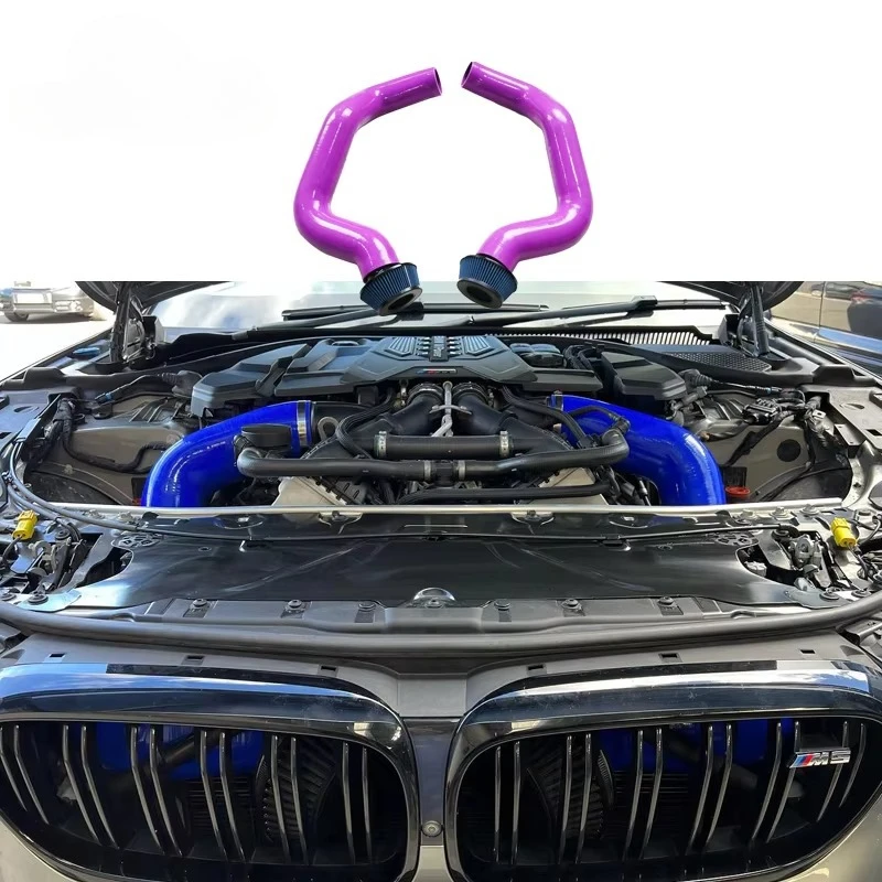 Purple INTAKE COLD AIR INDUCTION Hose Kit for M8 M5 F90 F91 F92 F93 18-22 6ply 7MM Thickness