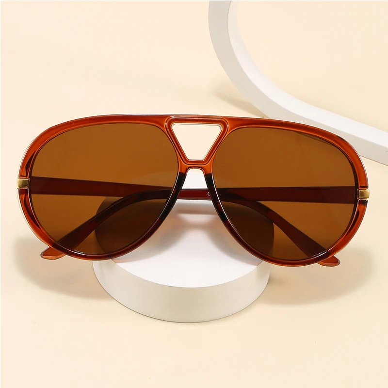 แว่นกันแดดทรงนักบินกรอบใหญ่แฟชั่นใหม่สำหรับผู้หญิง แบรนด์ดัง สำหรับฤดูร้อน เดินทางกลางแจ้ง แว่นกันแดดผู้หญิง หลายสี