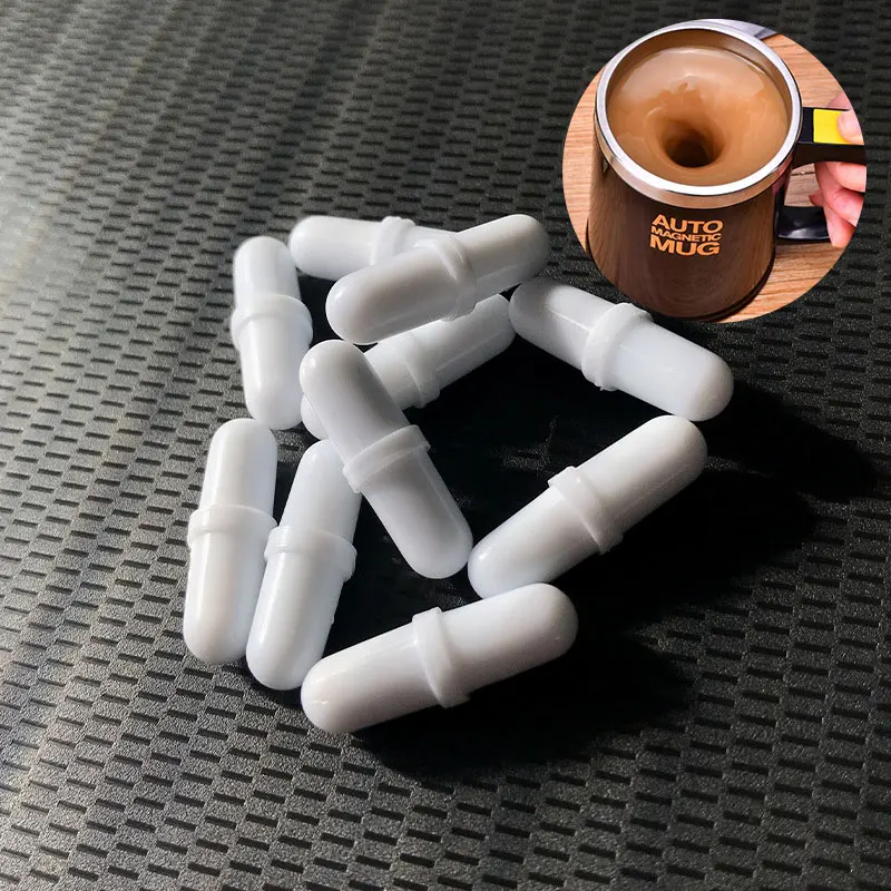 2pcs Cylindrical Magnetic Stirring Rod Self Stirring Magnetic Mug Capsule Non-Corroding Smart Mixer Thermal Cup Accessories