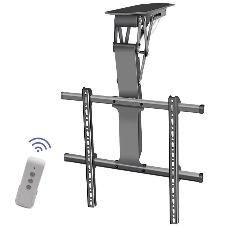

Электрический поворотный кронштейн для телевизора HILLPORT 32-70 дюймов, подъемная вешалка с дистанционным управлением, Складной поворотный скрытый потолочный кронштейн DT500
