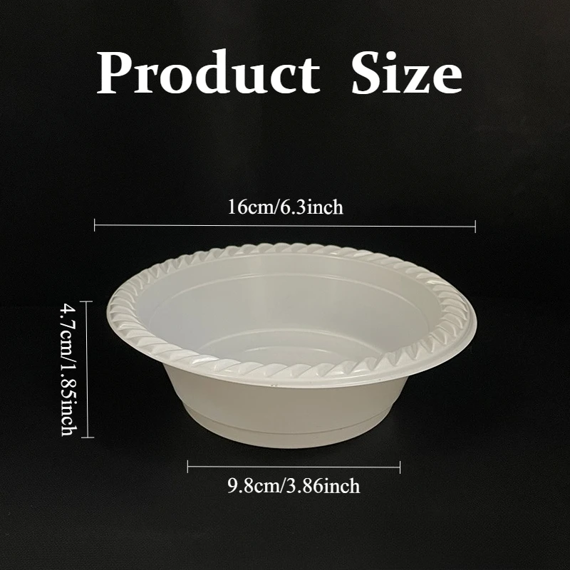 20/50/100PCS Disposable Plastic Lace White Bowl Yogurt Dessert Bowl Shaved Ice Dessert Container Shaved Ice Shop Dedicated