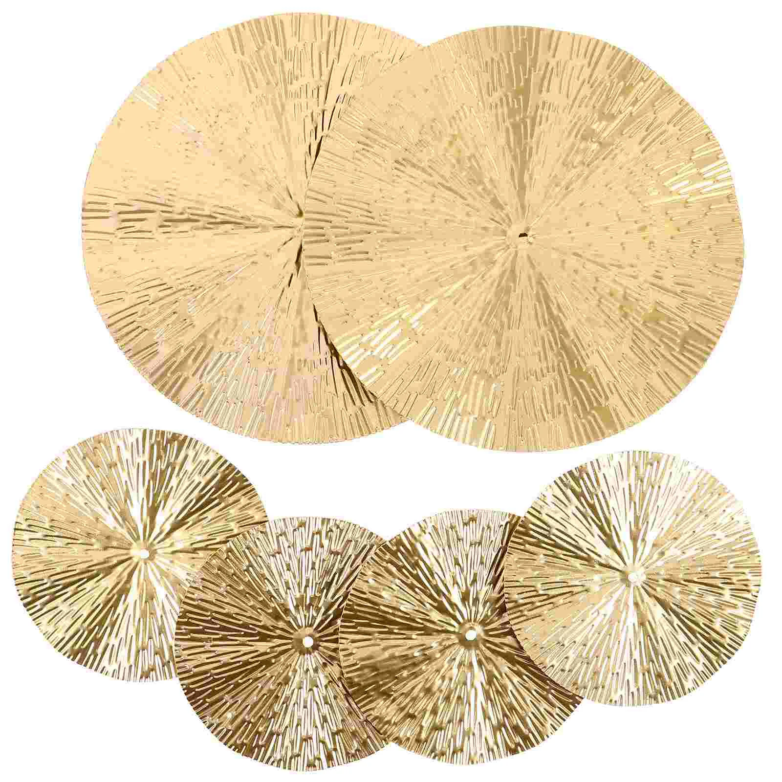 

6 Pcs Wave Sunglasses Wall Decor Gold Bathroom Accessories Decorations for Living Metal Circle Home Circular Office Vintage