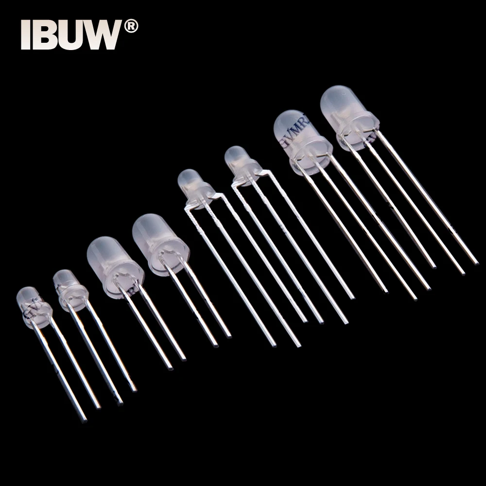 100PCS/1000PCS Frosted LED Diode Indicator 3mm 5mm Single & Red-Green Bi-Color Common Anode / Cathode 3MM 5MM  Blue Yellow