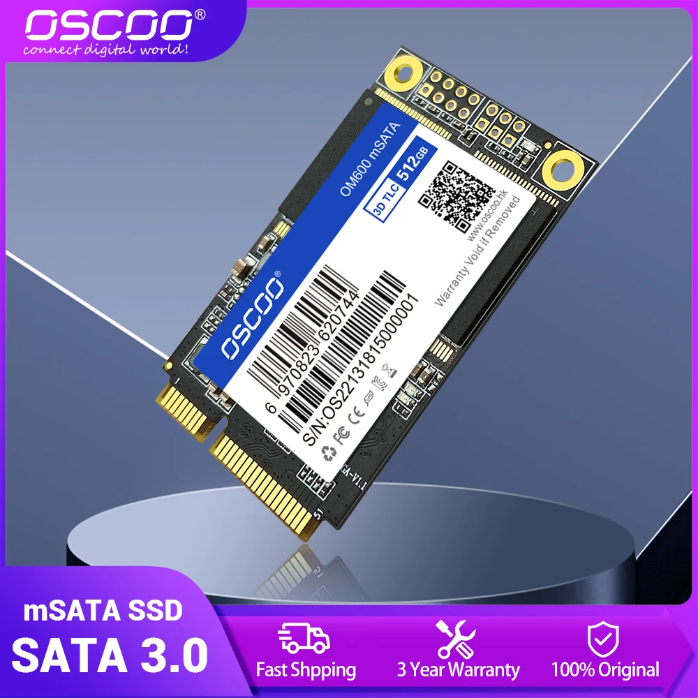 Oscoo msata ssd 128gb 256gb 512gb msata ssd 1tb para computador interno de estado sólido disco rígido desktop servidor do portátil