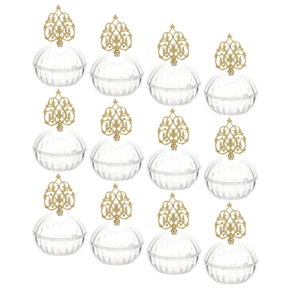 

12pcs Candy Box Clear Decor Holder Party Favors Small Containers Storage Transparent Boxes for Wedding Birthday Bridal Shower