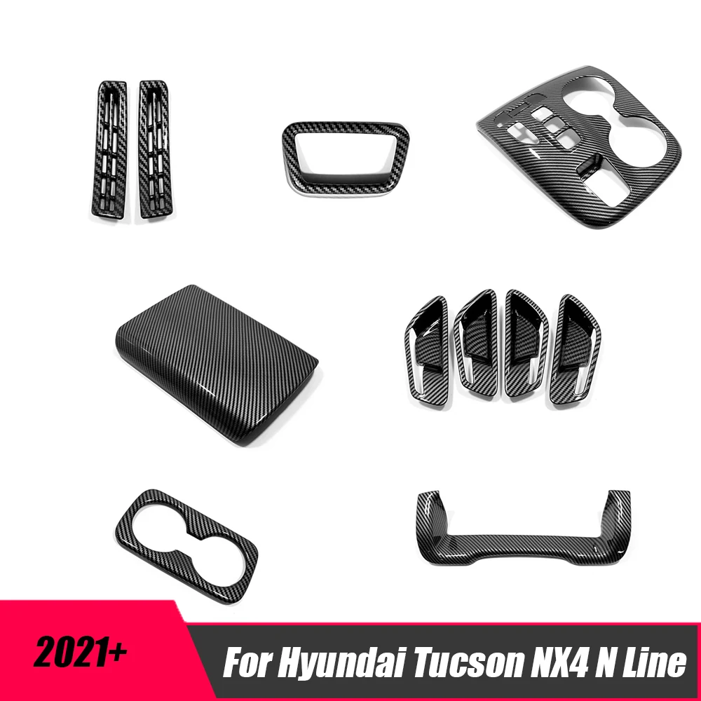 

For Hyundai Tucson NX4 N Line 2021-2023 Carbon Car inner door Bowl Gear Shift Switch Center Console Cover Trim Sticker Decor