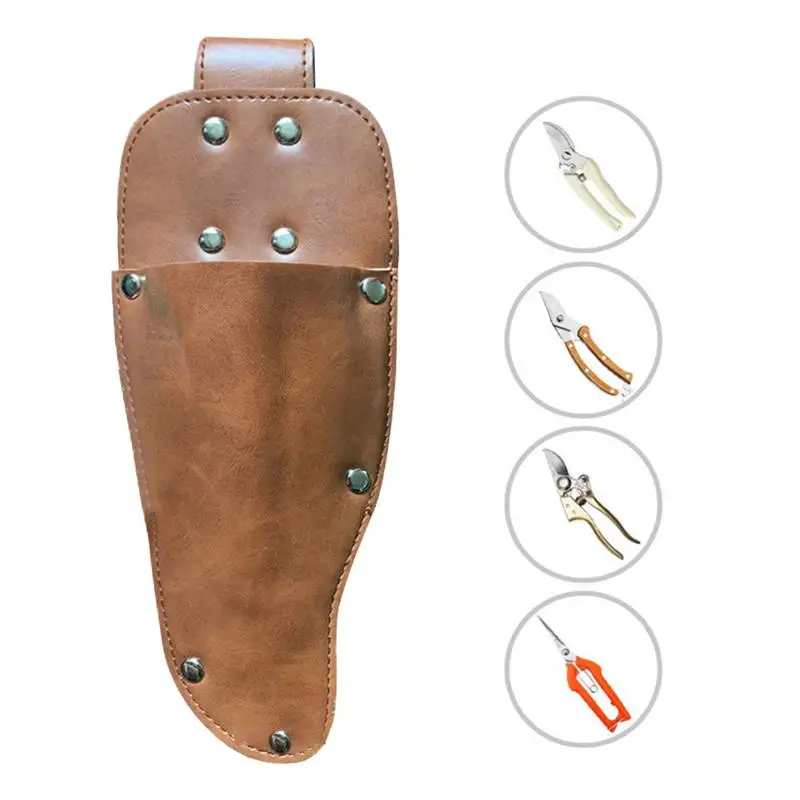 PU Leather Holster Gardening Pruning Shears Cover Garden Scissors Case Pruner Sheath Pruner Holster with Locking Button