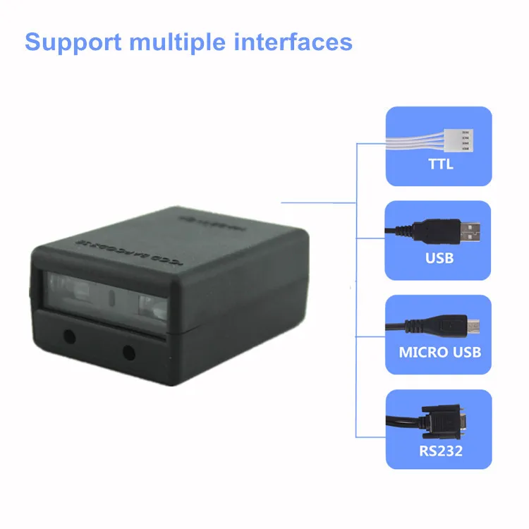 EVAWGIB  TTL RS232 Serial USB Barcode Scanner CCD/2D/QR Self-Inductio barcode Reader Mini Automatic Scan Module Mobile Payment